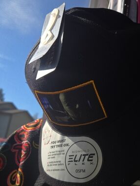 Bioworld Black Cap with Gold Trim and Rectangular Patch